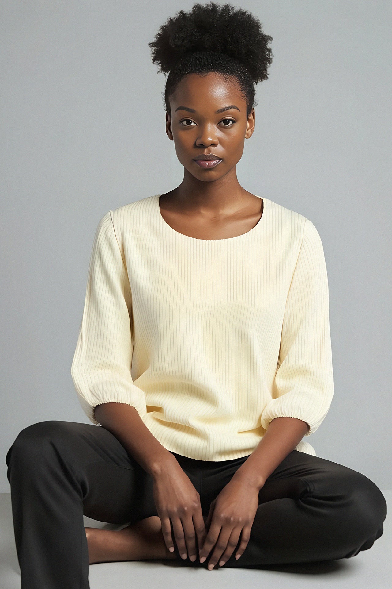 l'amour est bleu gestreifte Tencel Bluse