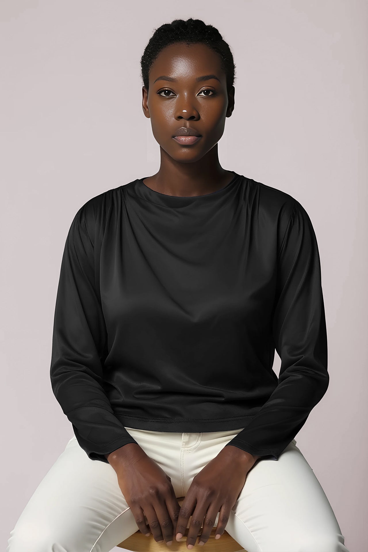 Drapiertes Langarmshirt