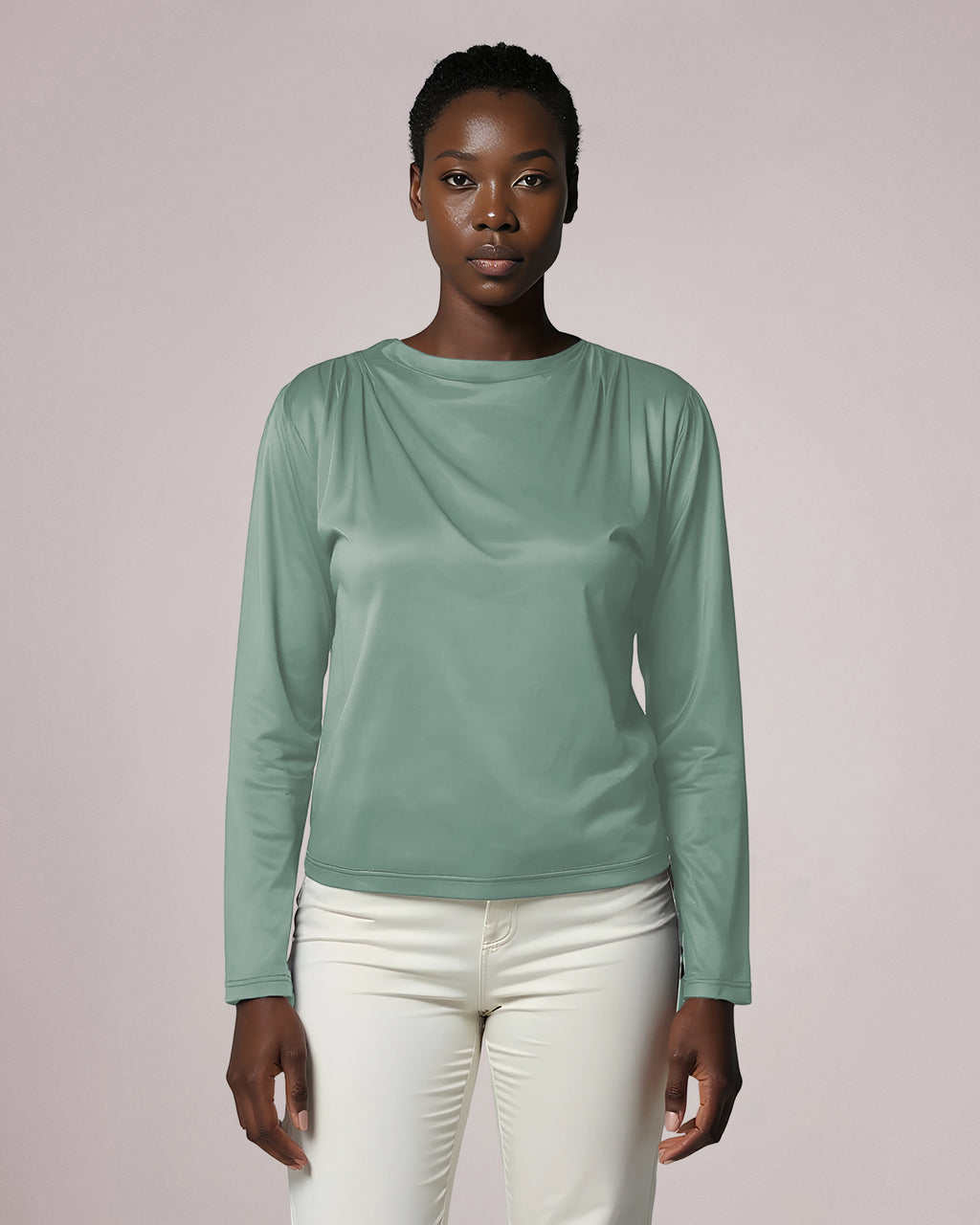 Drapiertes Langarmshirt