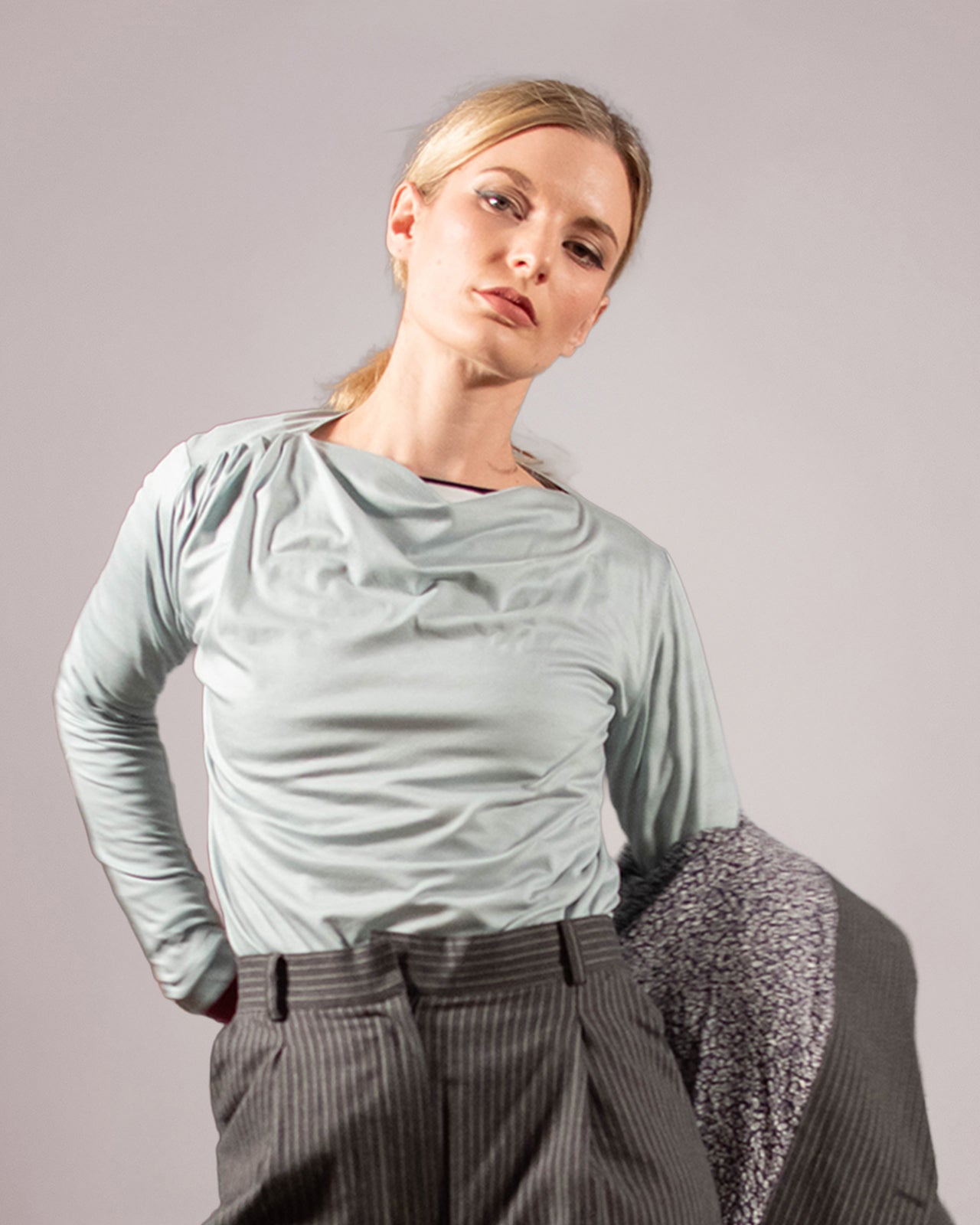 Drapiertes Langarmshirt