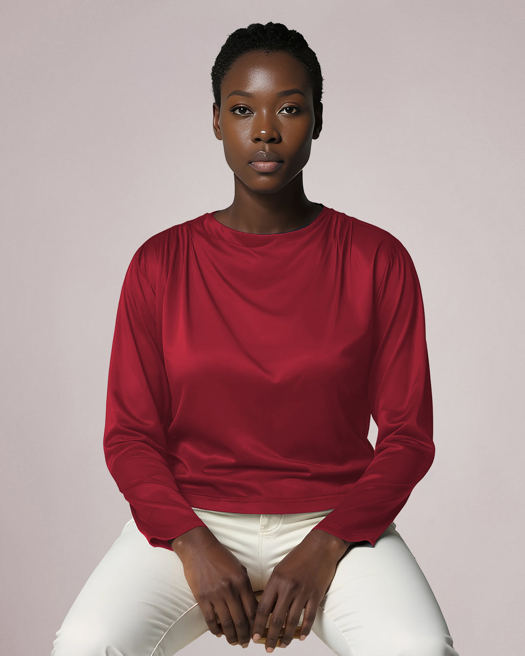 Drapiertes Langarmshirt