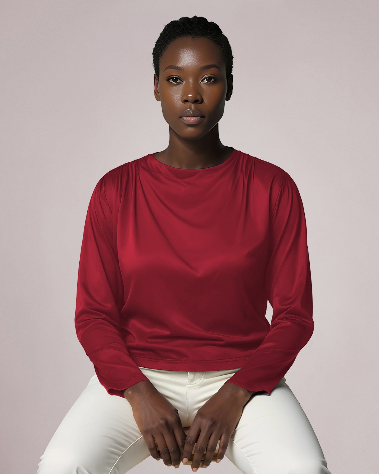 Drapiertes Langarmshirt