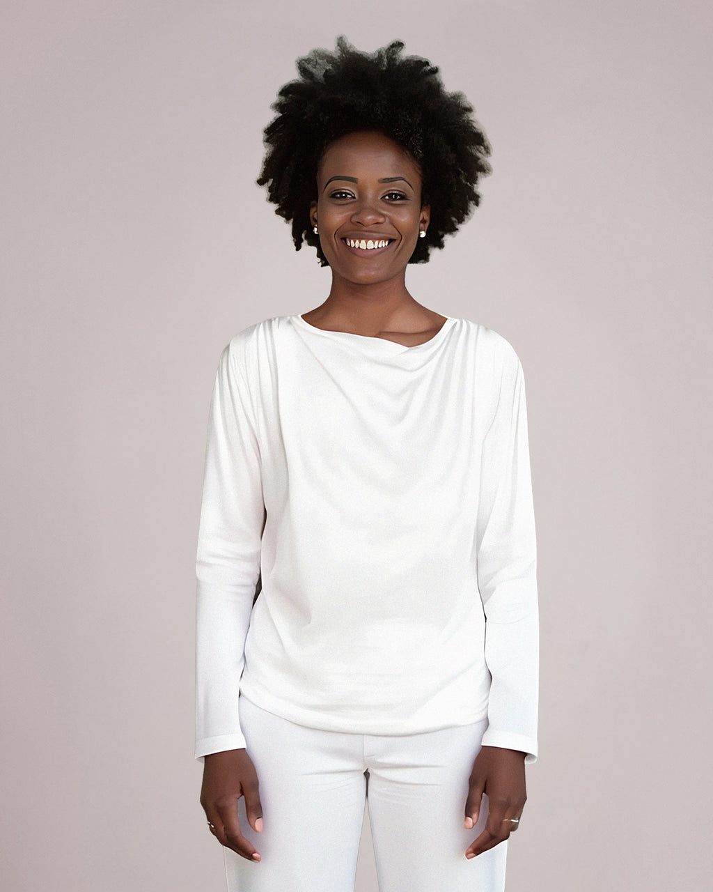 Drapiertes Langarmshirt