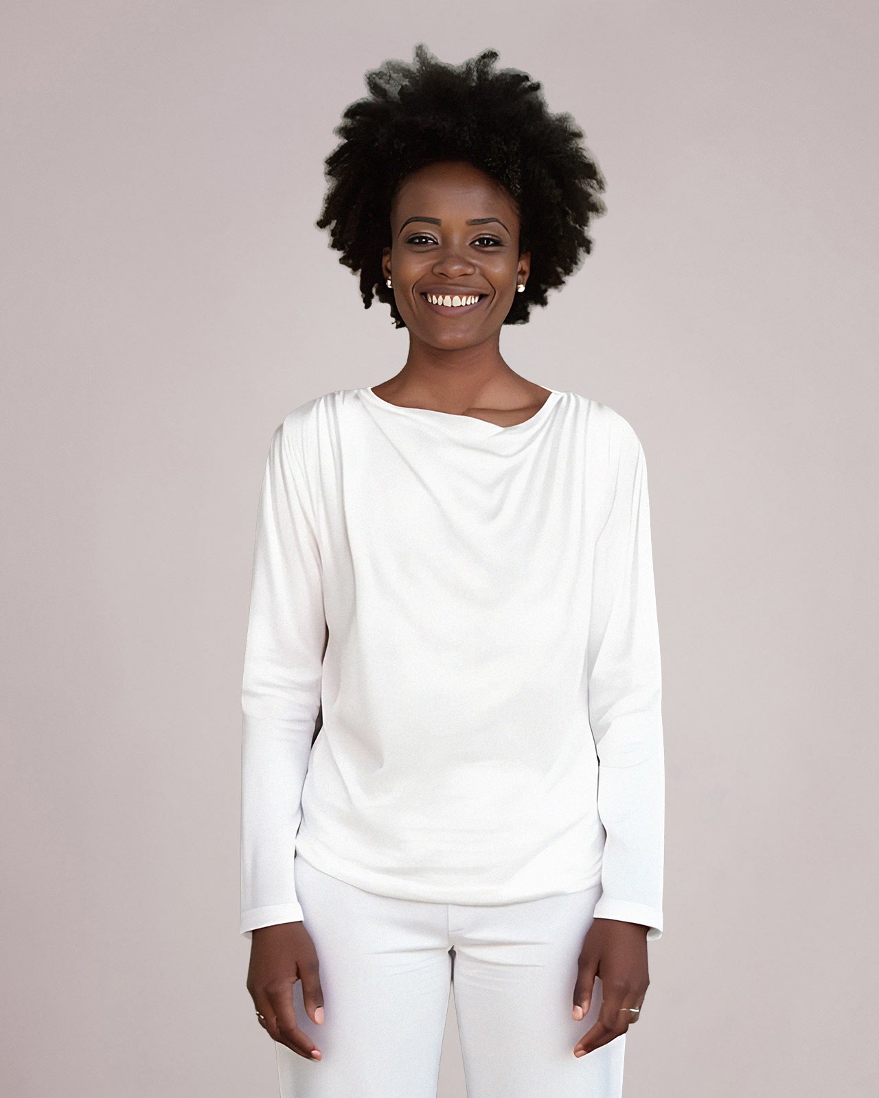 Drapiertes Langarmshirt