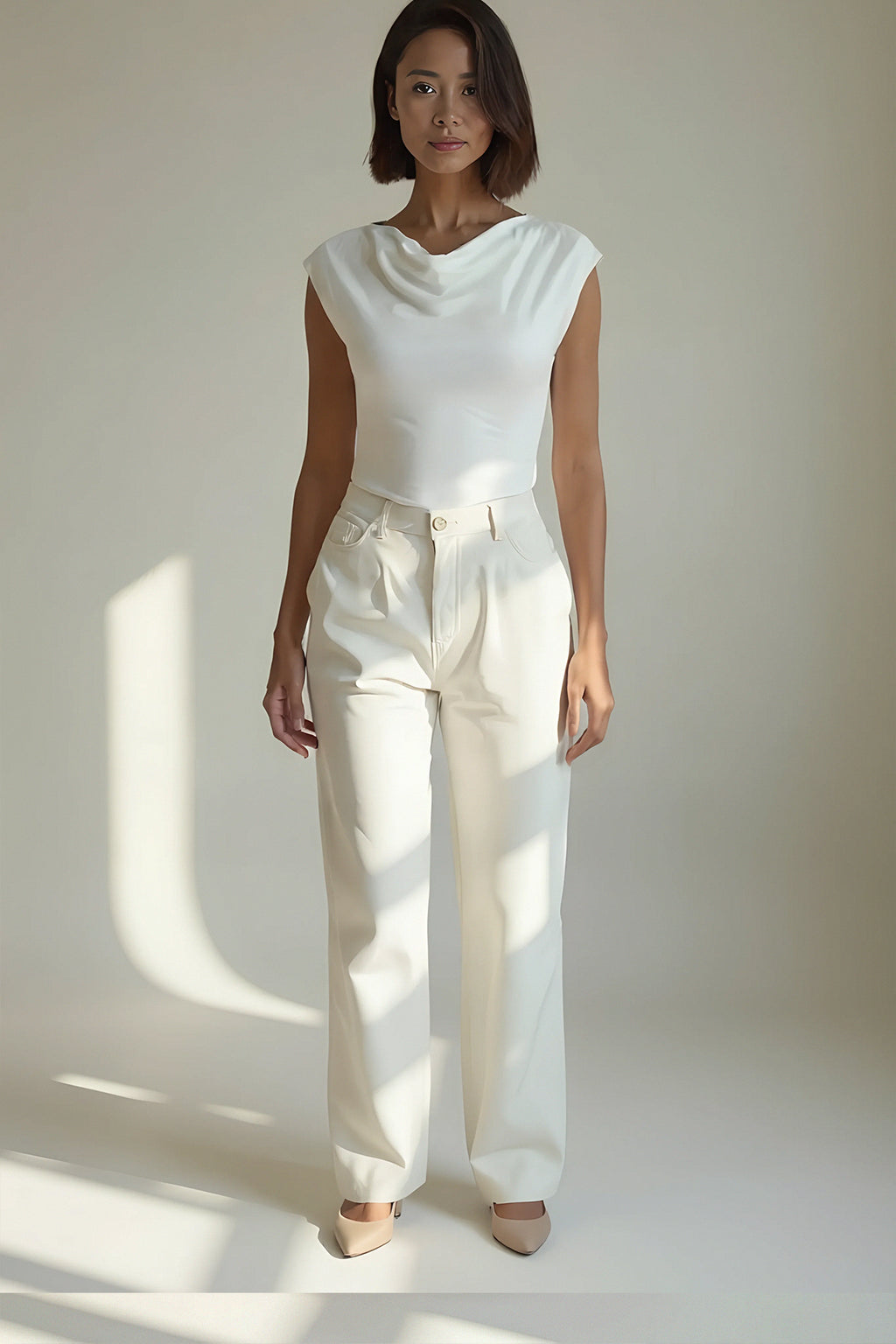 Top mit Wasserfall-Ausschnitt