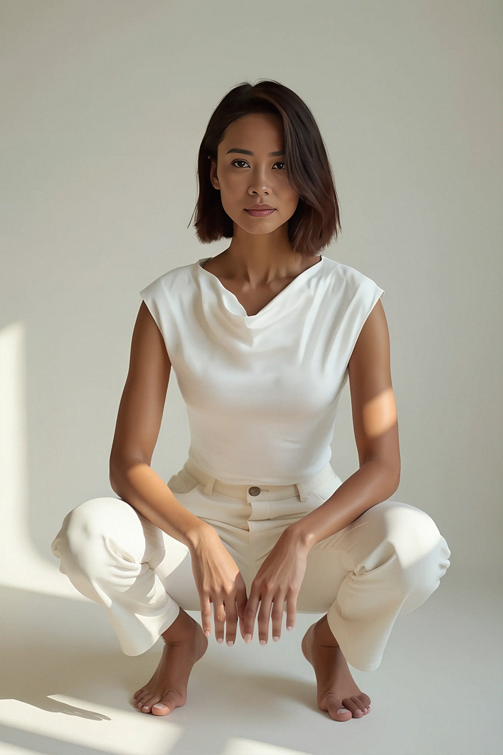 Top mit Wasserfall-Ausschnitt