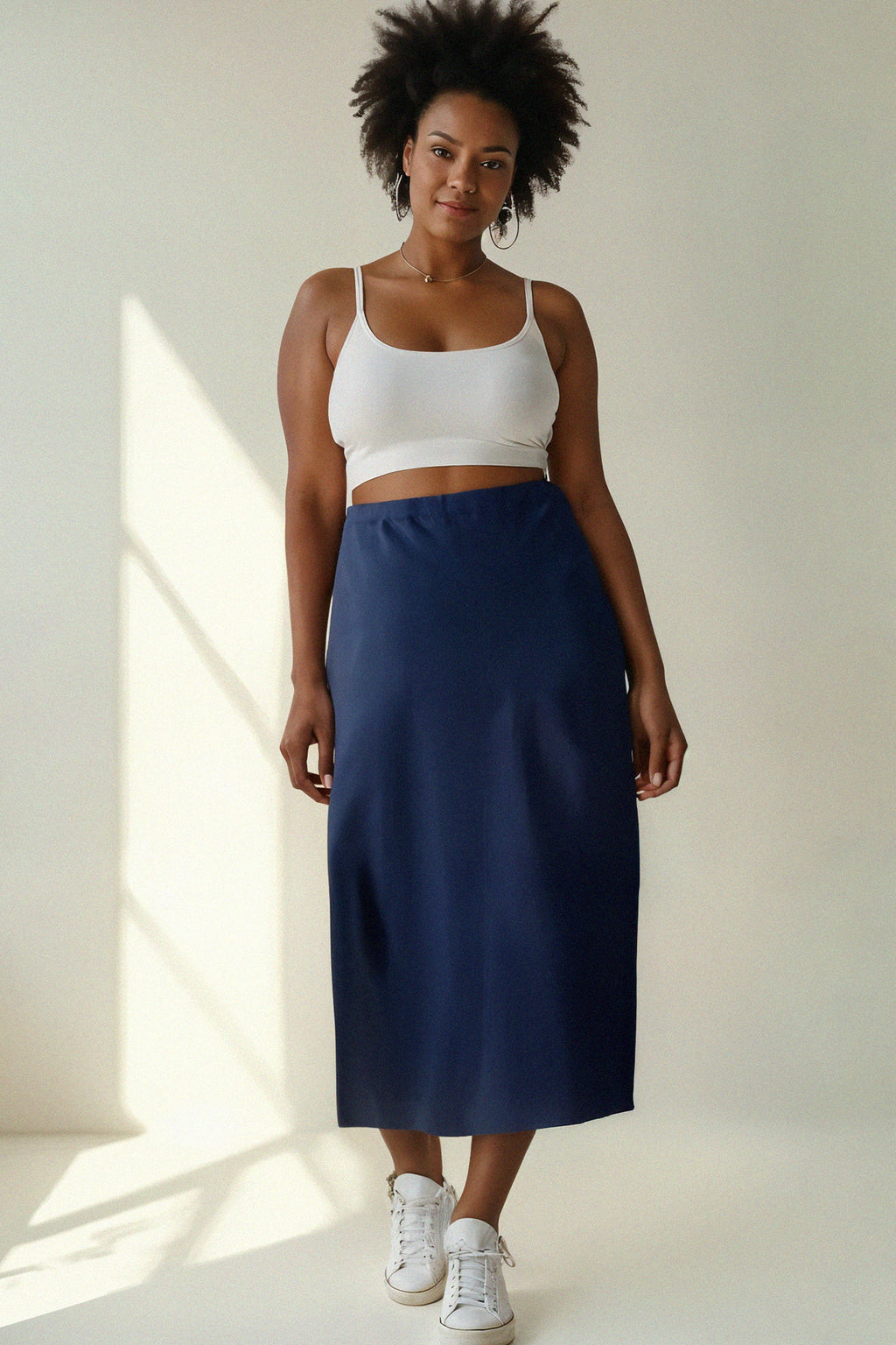 l'amour est bleu langer Rock Seidenoptik