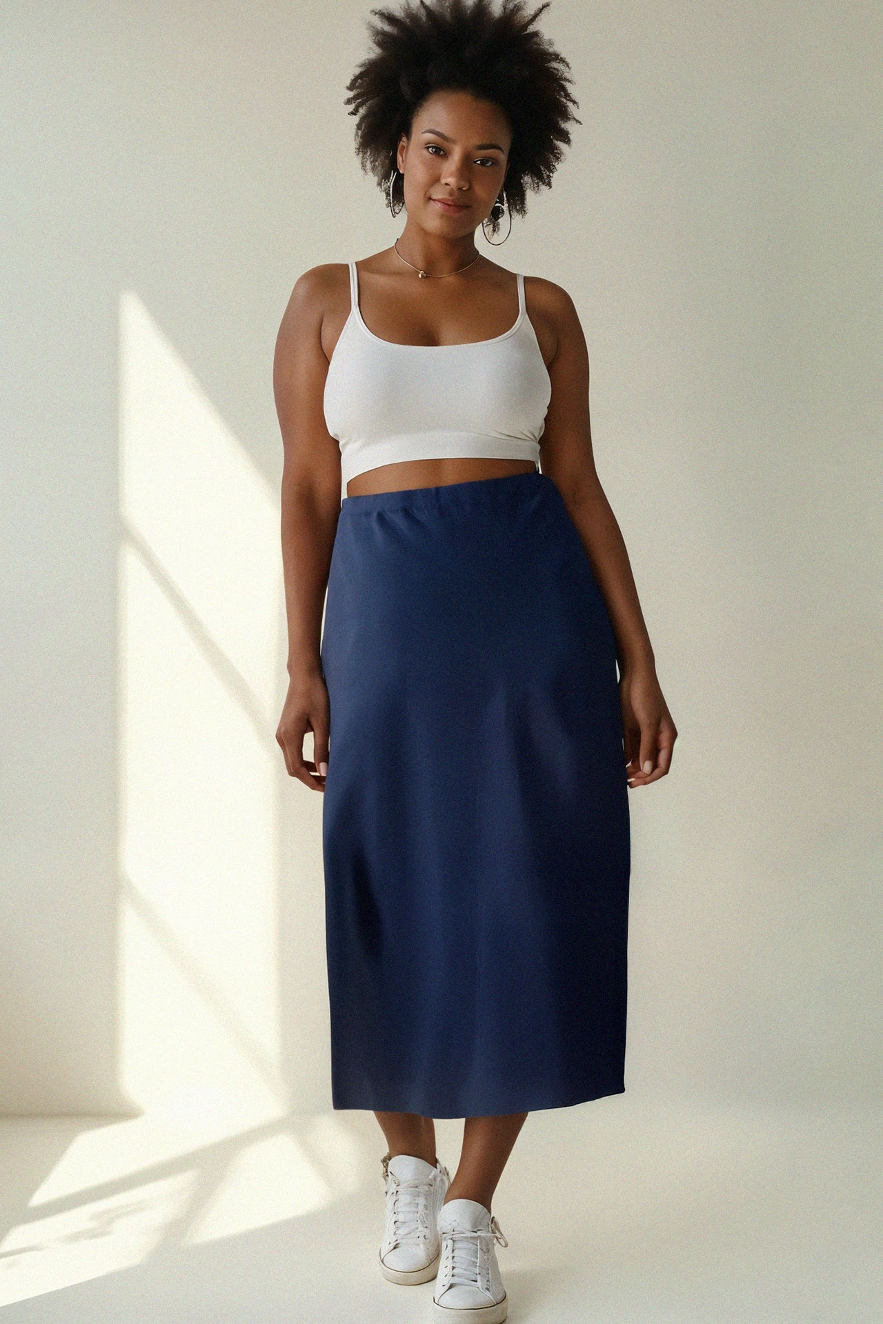 l'amour est bleu langer Rock Seidenoptik