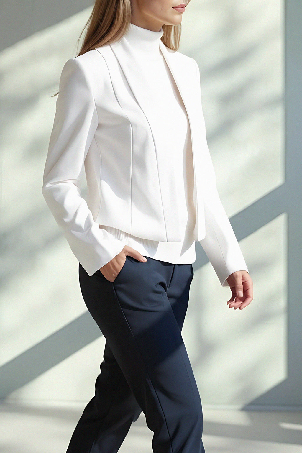 l'amour est bleu cropped minimal blazer