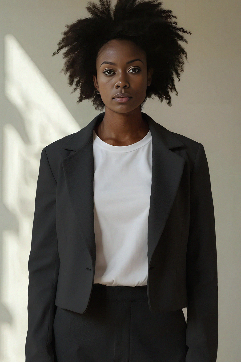 l'amour est bleu Ponte Cropped Blazer