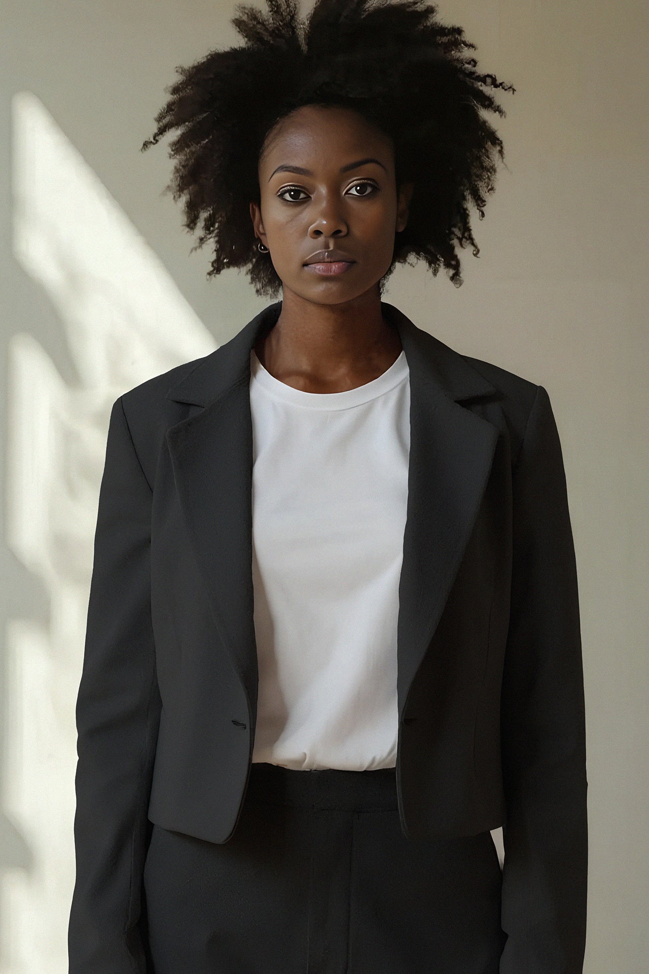 l'amour est bleu Ponte Cropped Blazer