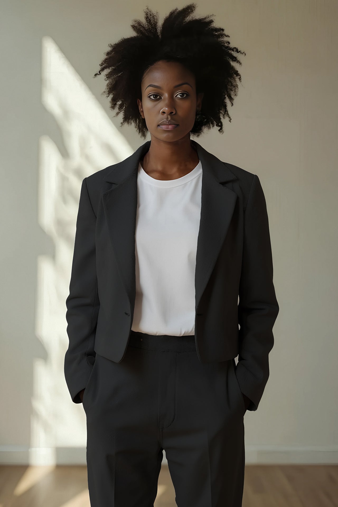 l'amour est bleu Ponte Cropped Blazer