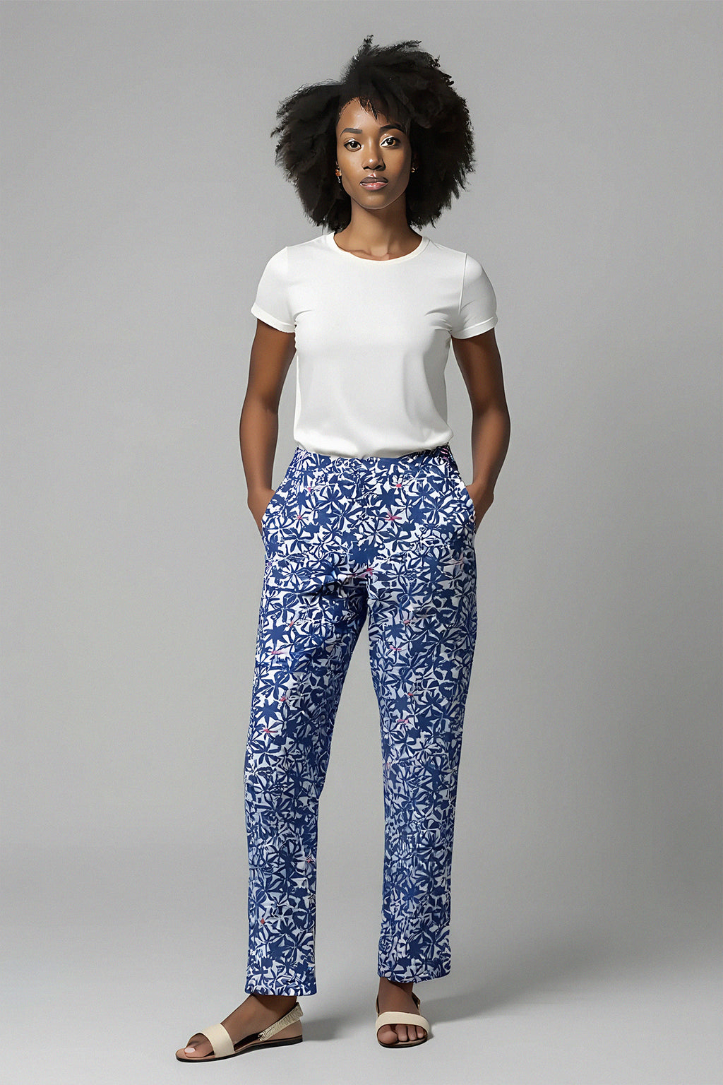 l'amour est bleu gemusterte Viskose Hose