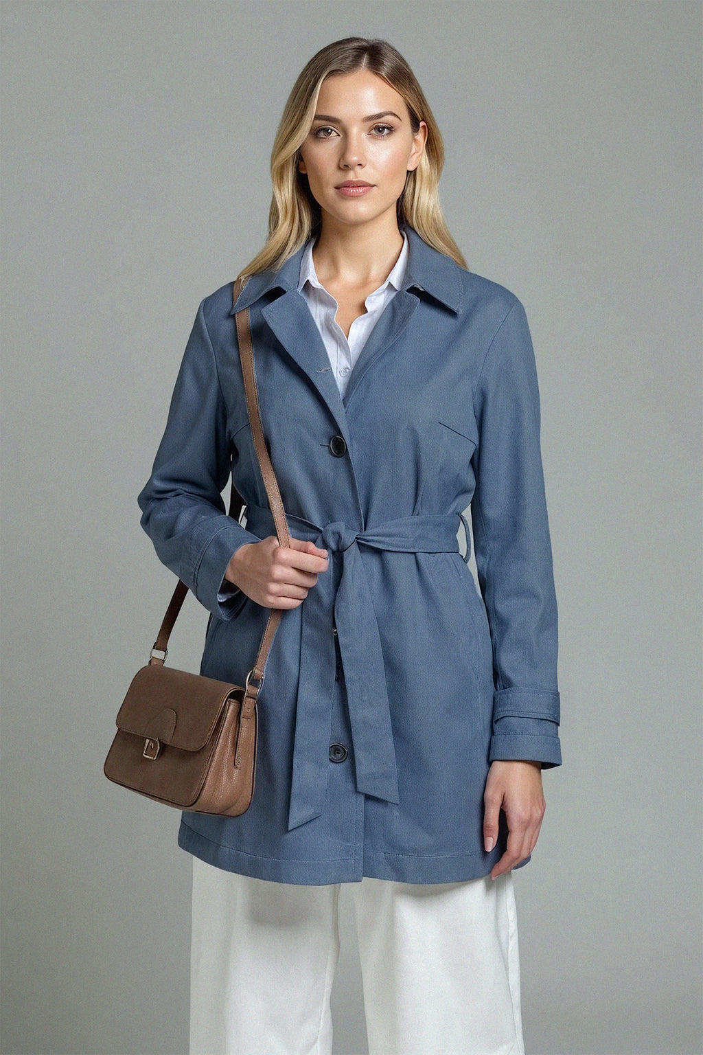l'amour est bleu kurzer Trenchcoat
