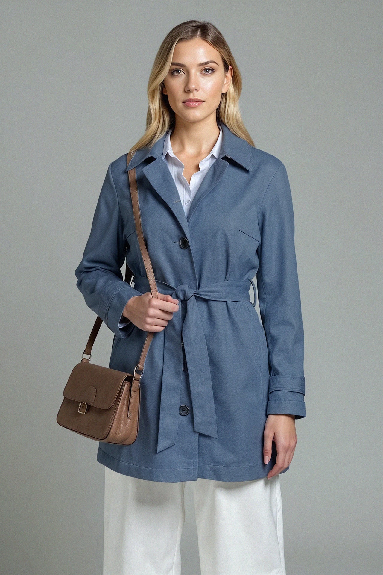 l'amour est bleu kurzer Trenchcoat