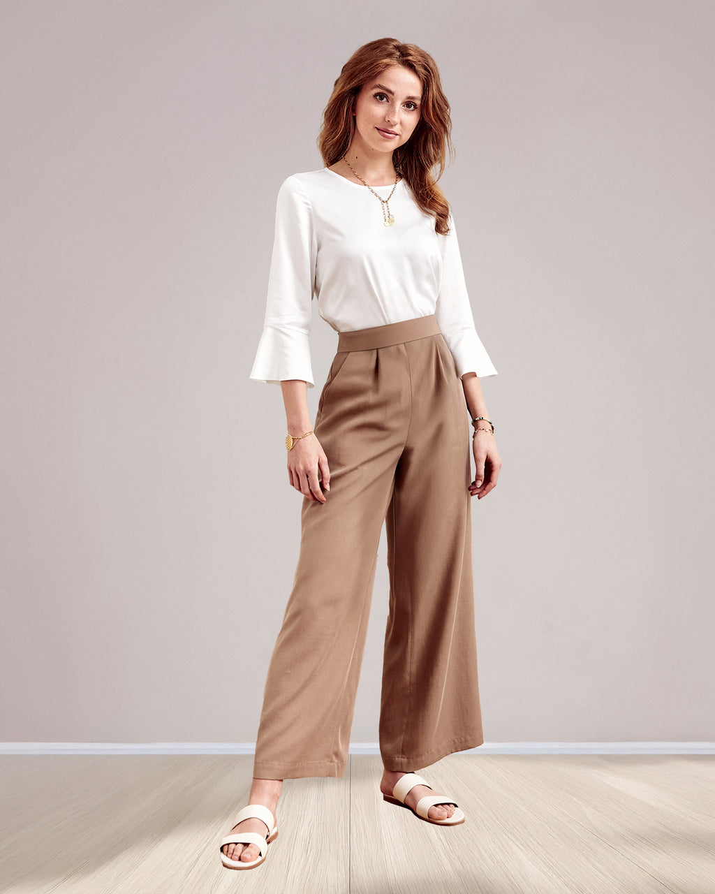 Weite Bundfaltenhose