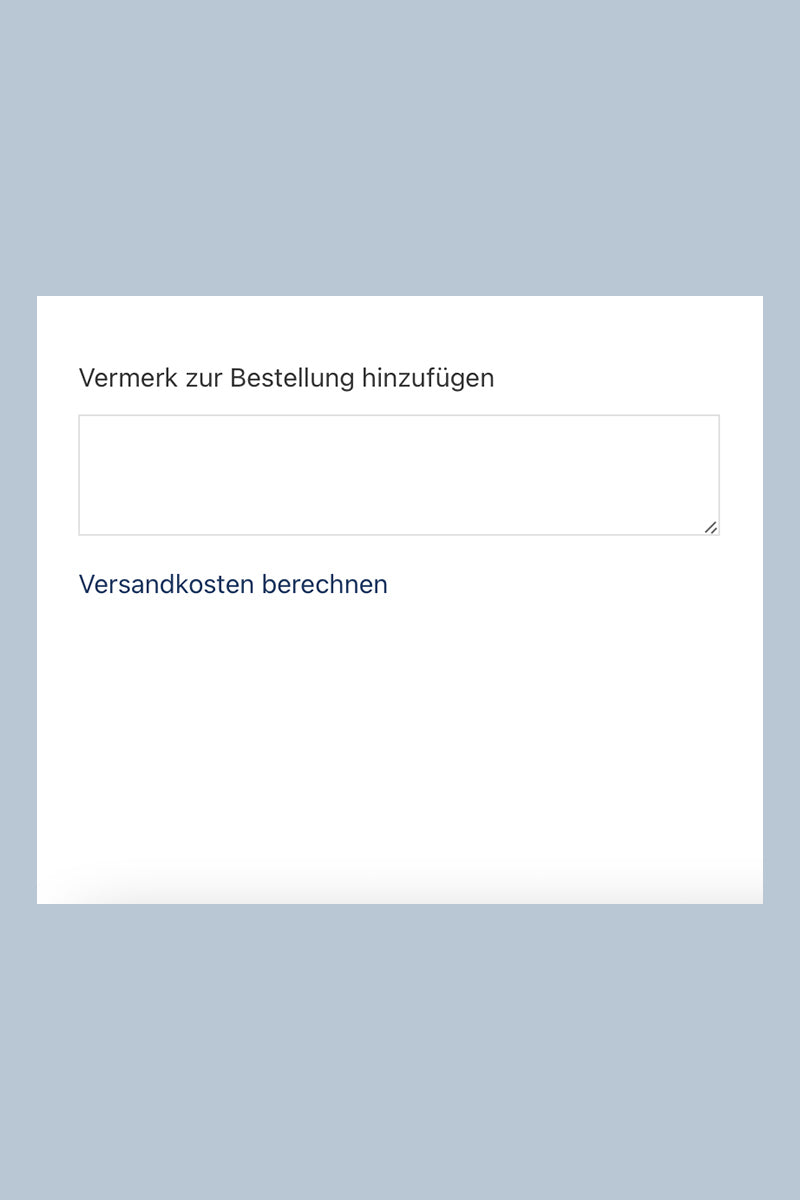 l'amour est bleu Vermerk zur Bestellung