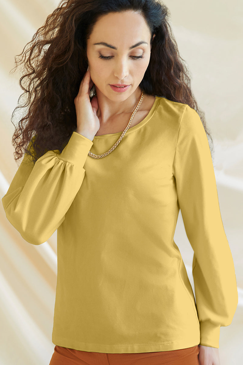 Shirt mit gerafften Ärmeln XL