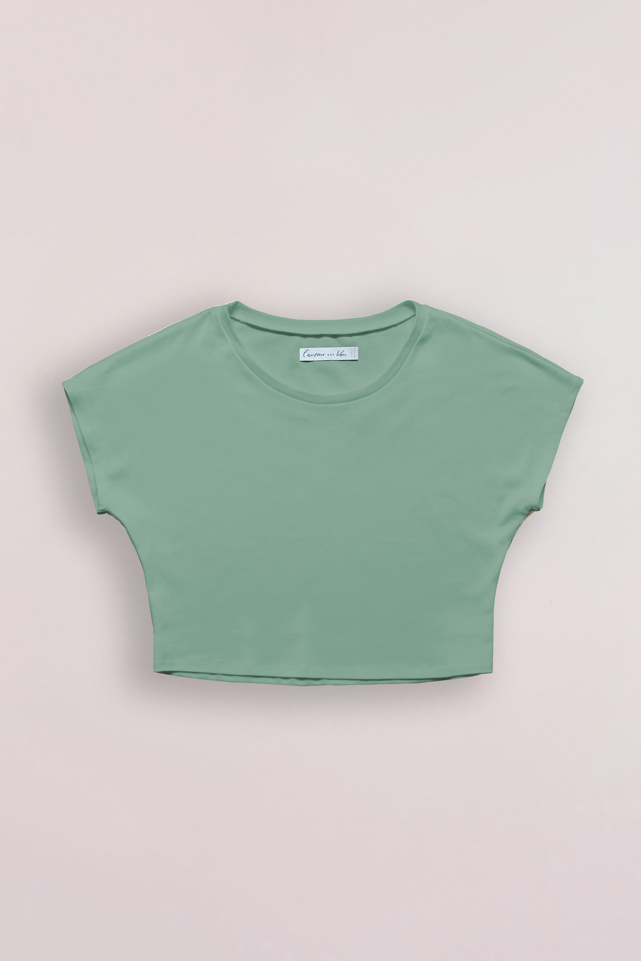 l'amour est bleu cropped top