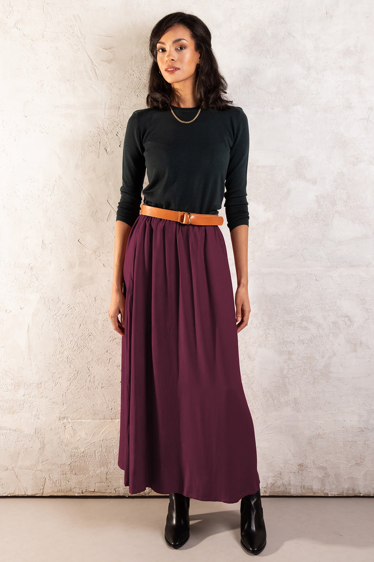 l'amour est bleu long Ecovero viscose skirt