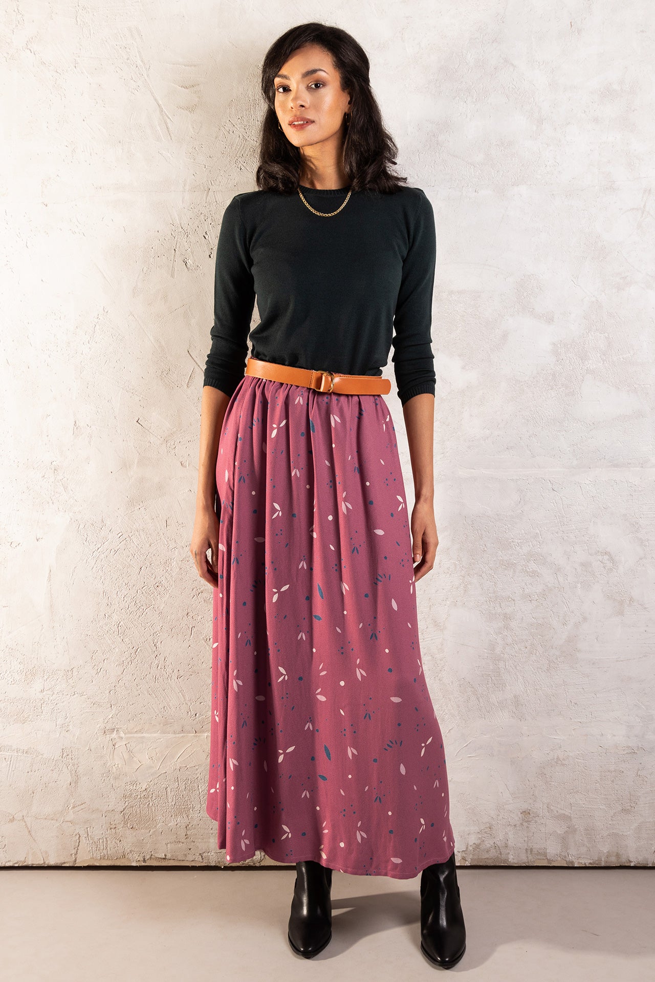l'amour est bleu long ecovero skirt
