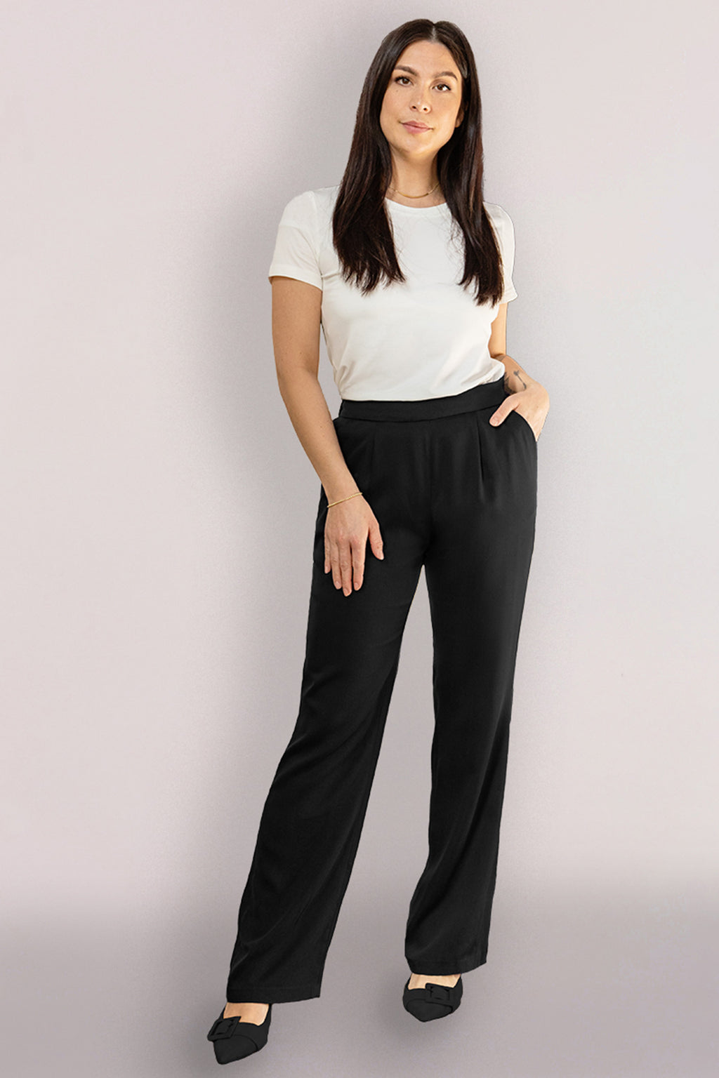 Gerade Bundfaltenhose