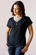l'amour est bleu short tencel blouse v-neck