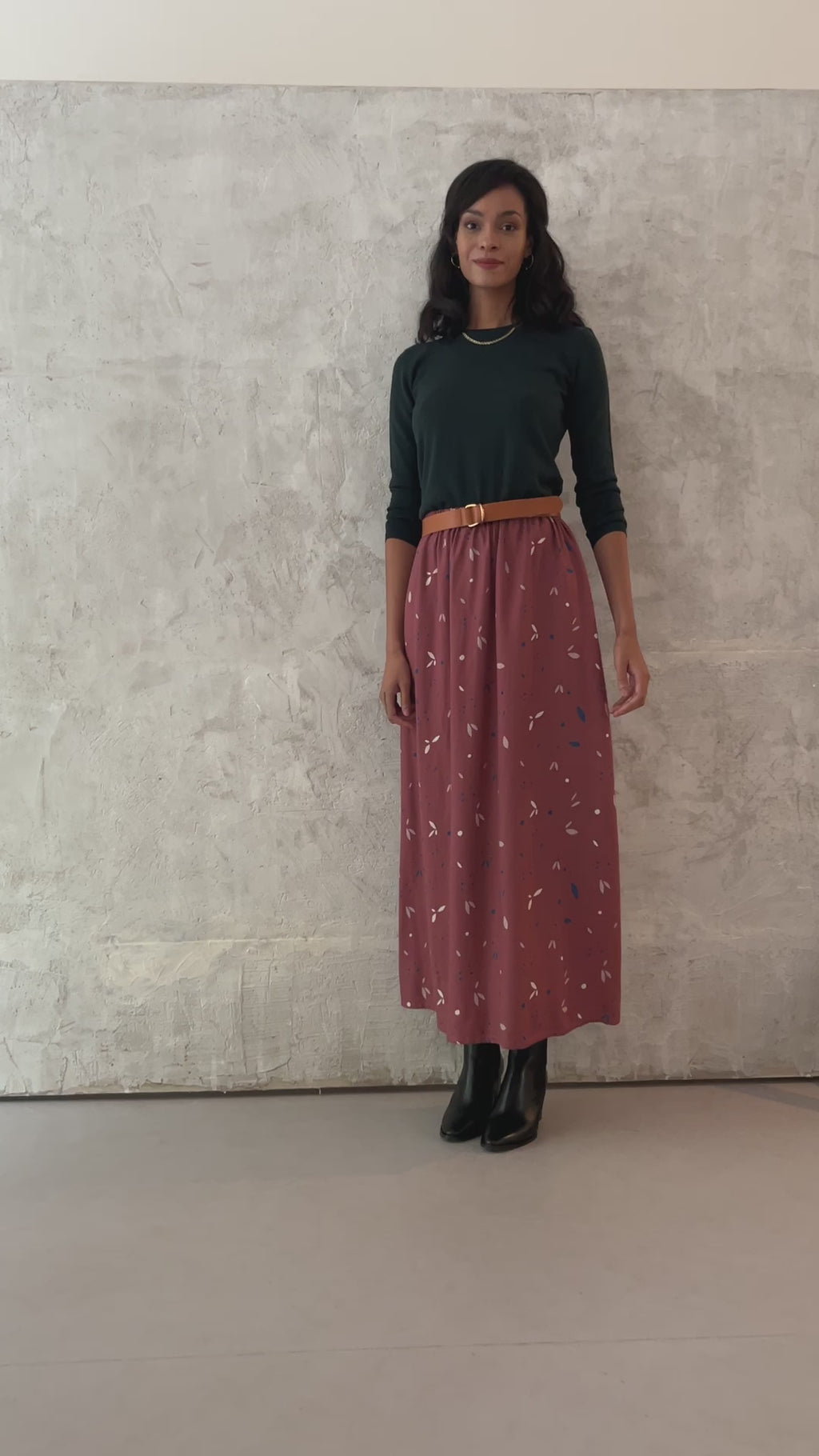 l'amour est bleu long ecovero viskose skirt