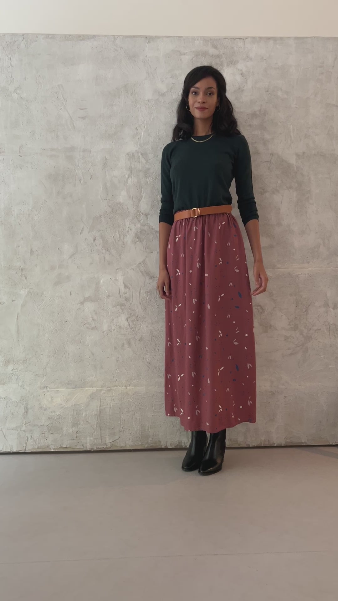 l'amour est bleu long ecovero viskose skirt