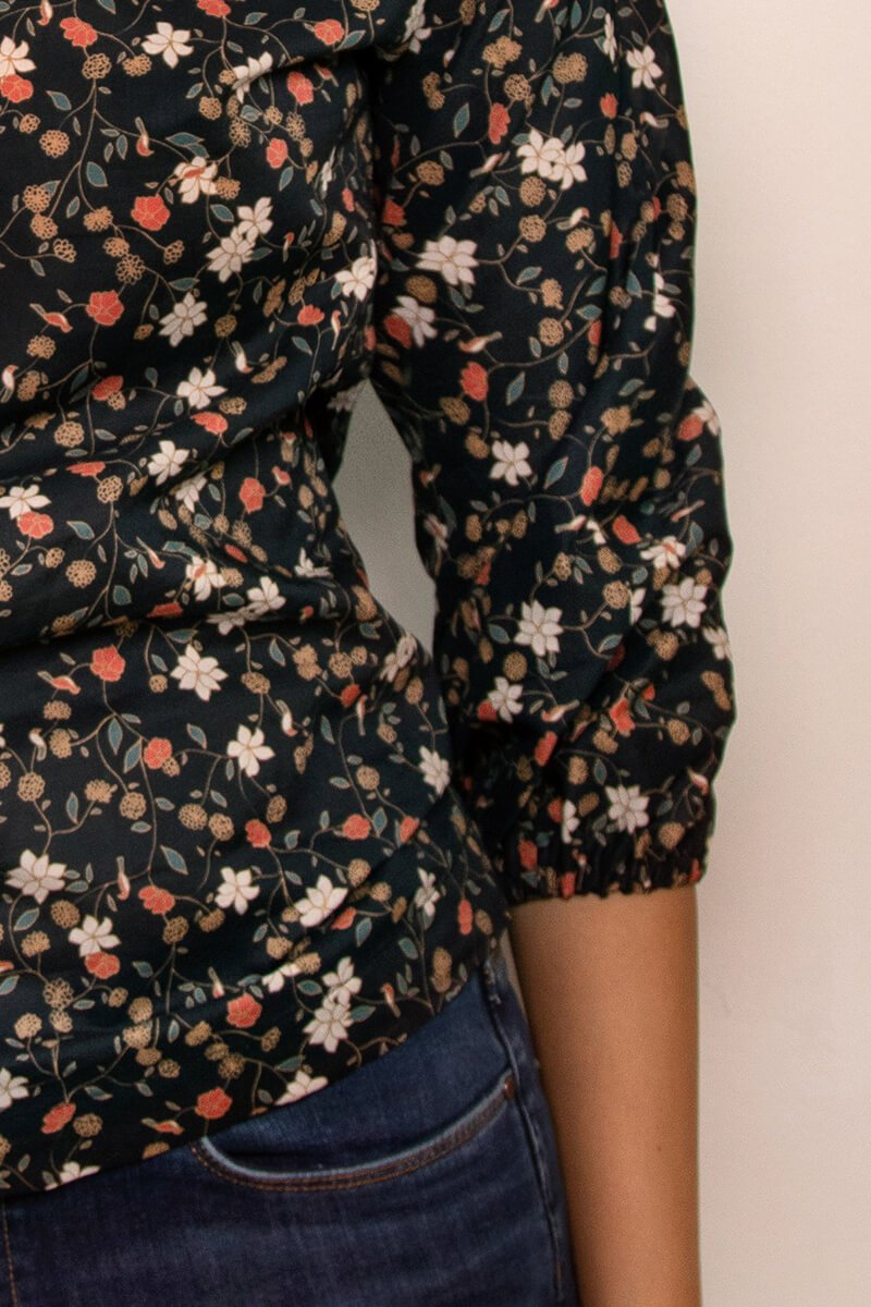 Bedruckte Bluse Marie - l'amour est bleu