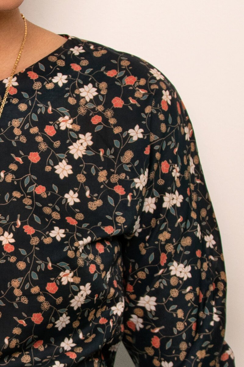 Bedruckte Bluse Marie - l'amour est bleu