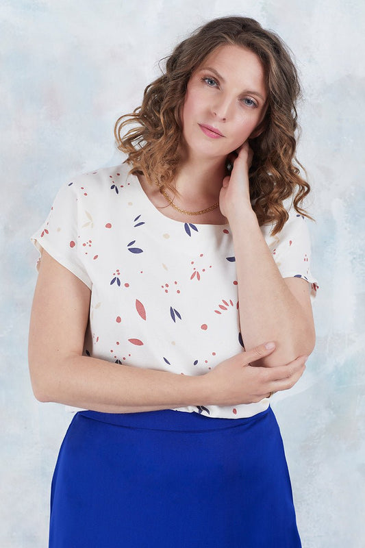 Bluse Modell Mae Rundhals Viskose - l'amour est bleu