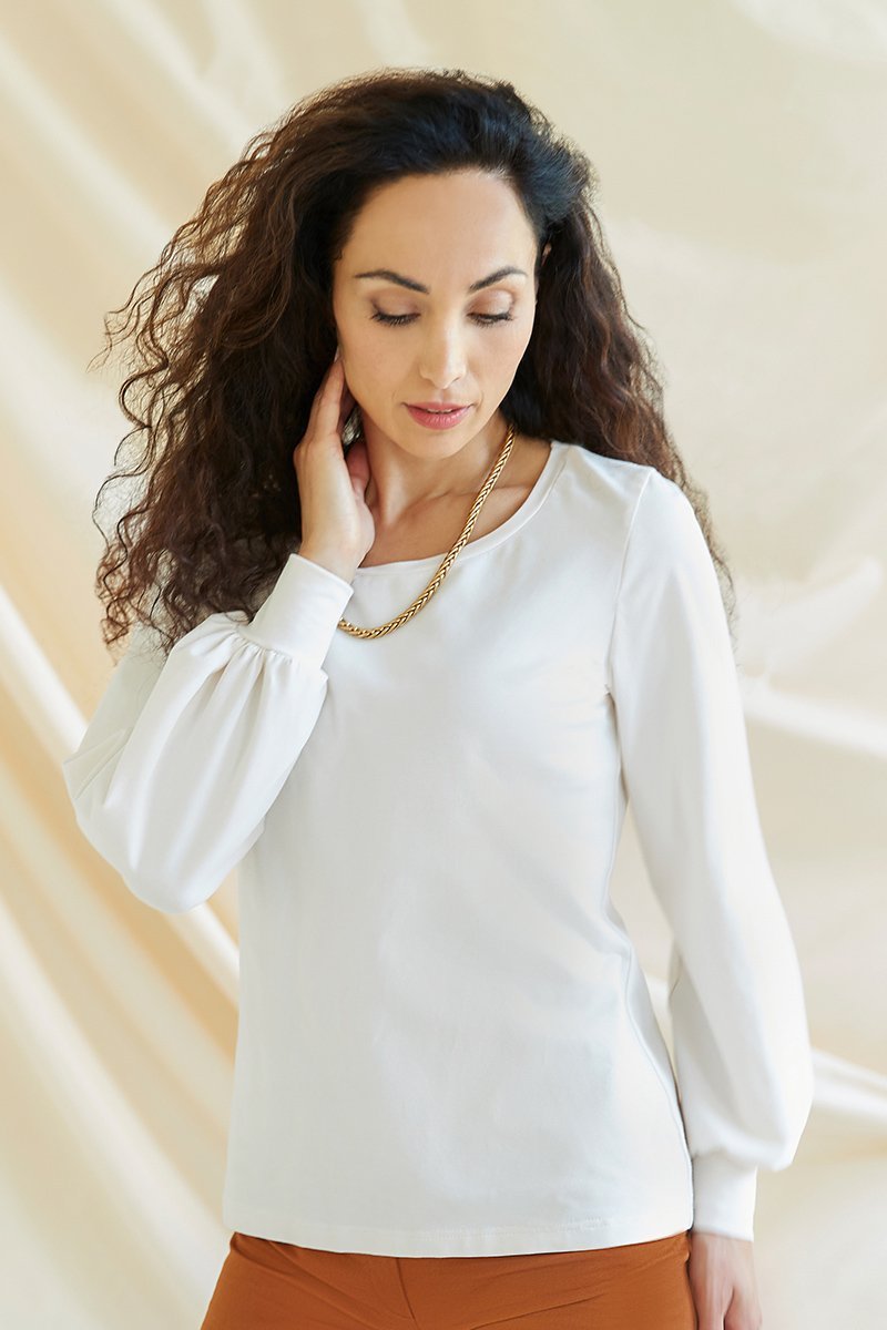 Boho Langarmshirt Charlene - l'amour est bleu