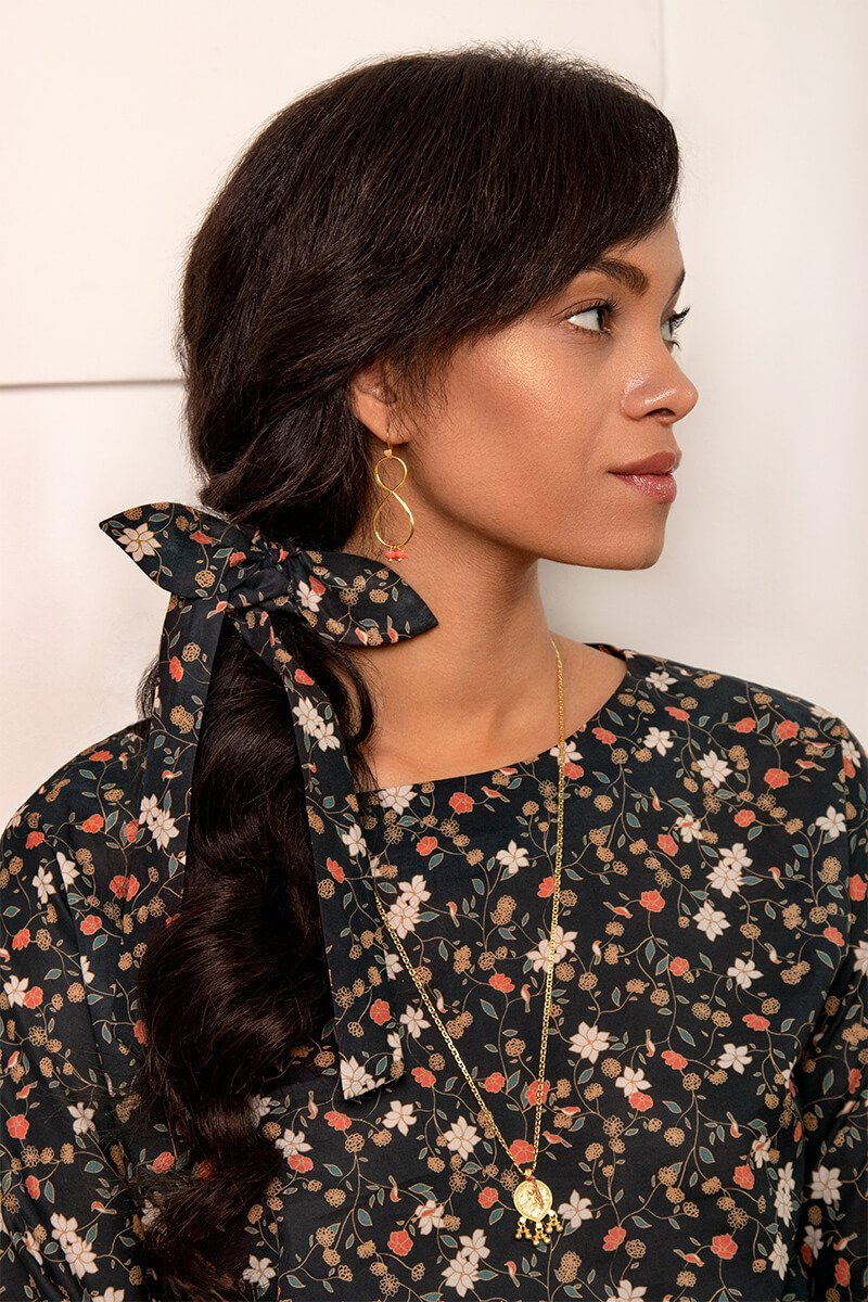 Haarband mit Schleife aus Bio-Baumwolle - l'amour est bleu