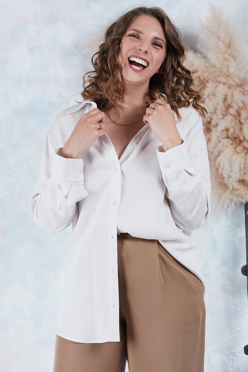 Unisex Hemd Modell Laurent Tencel - l'amour est bleu