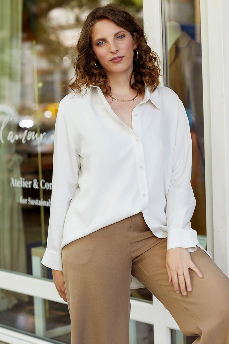 Unisex Hemd Modell Laurent Tencel - l'amour est bleu