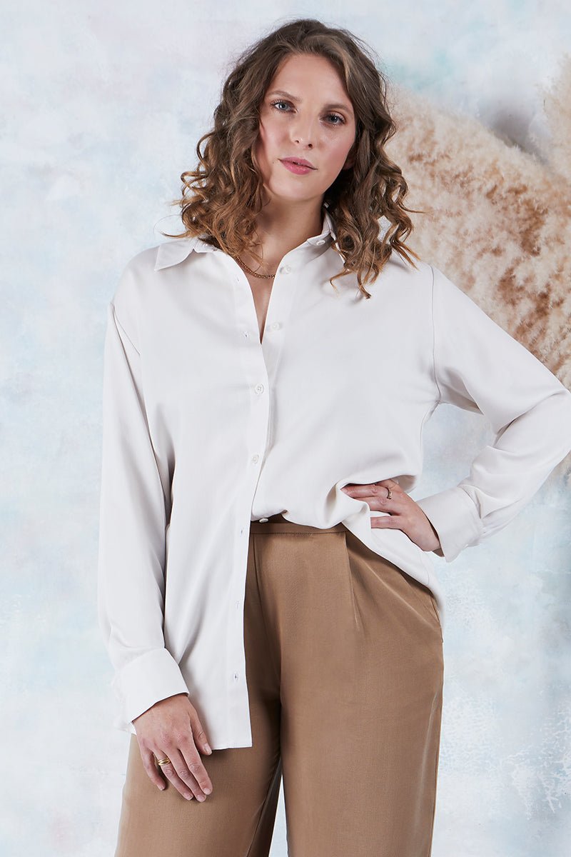 Unisex Hemd Modell Laurent Tencel - l'amour est bleu