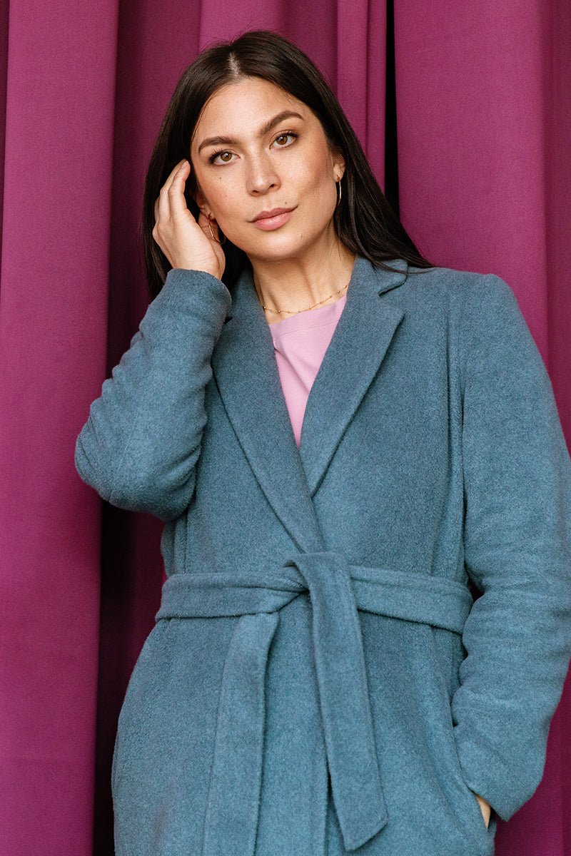 Veganer Kurzmantel Modell Loraine - l'amour est bleu